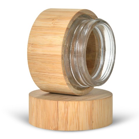 Cylinder Shape PP Inner Eco Friendly Bamboo Cosmetic Jar