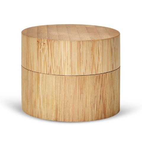 Cylinder Shape PP Inner Eco Friendly Bamboo Cosmetic Jar