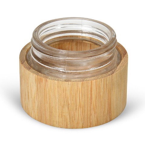 Cylinder Shape PP Inner Eco Friendly Bamboo Cosmetic Jar