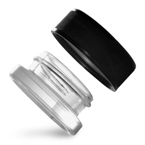 Child Resistant Shatter Wax Glass Jar with Black Lid