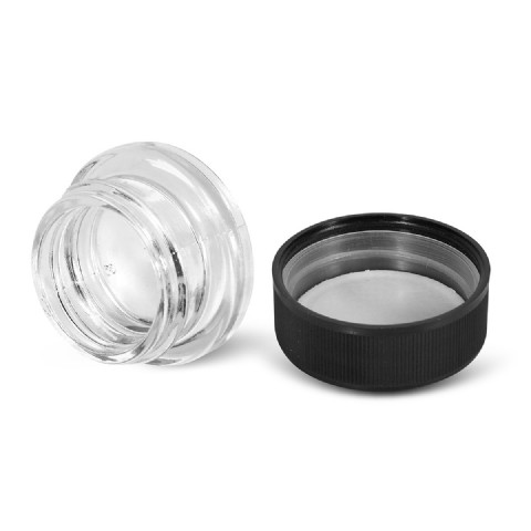 Child Resistant Shatter Wax Glass Jar with Black Lid