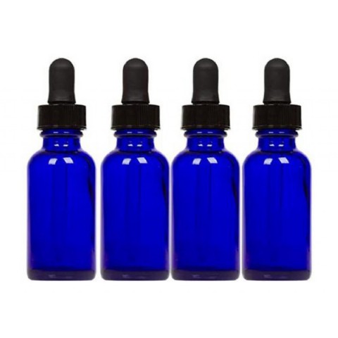 Empty Tincture Bottles Blue Glass Essential Oil Dropper Bottle