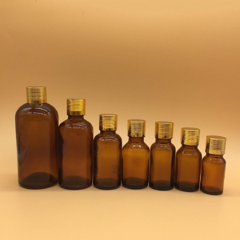 Gold Tincture Bottles Oral Liquid Glass Bottle with Anti-Theft Lid