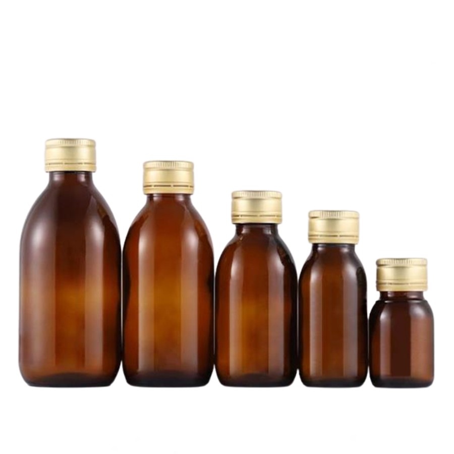 Gold Tincture Bottles Oral Liquid Glass Bottle with Anti-Theft Lid