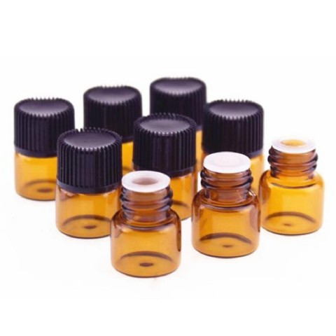 Amber Glass Tube Bottle with Plastic Lid