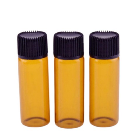 Amber Glass Tube Bottle with Plastic Lid