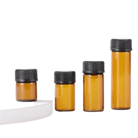 Amber Glass Tube Bottle with Plastic Lid