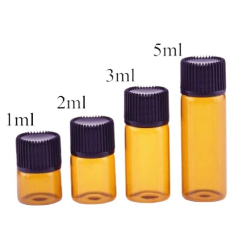 Amber Glass Tube Bottle with Plastic Lid