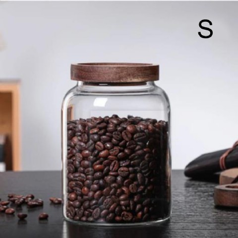 Multi-Function Storage High-Quality Heat-Resistant Glass Food Storage Jar With Wood Cap