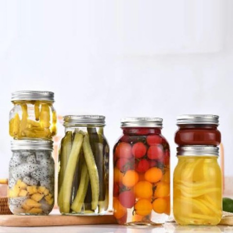 Mason Jars Frascos de vidrio de boca ancha con tapa