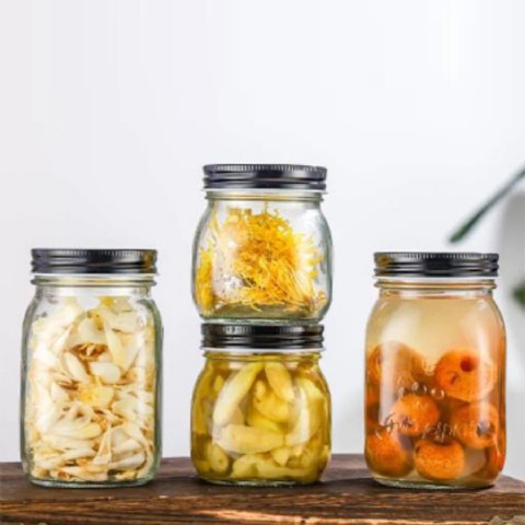 Mason Jars Frascos de vidrio de boca ancha con tapa