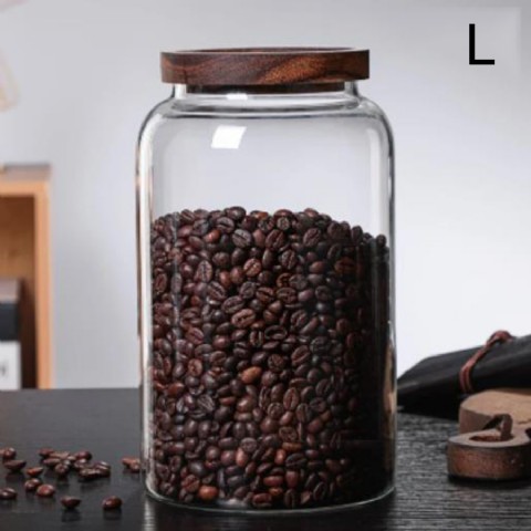 Multi-Function Storage High-Quality Heat-Resistant Glass Food Storage Jar With Wood Cap