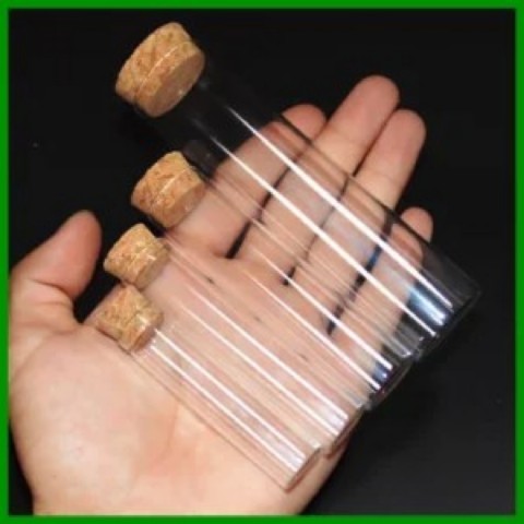 Flat Bottom Glass Test Tube with Cork Lid