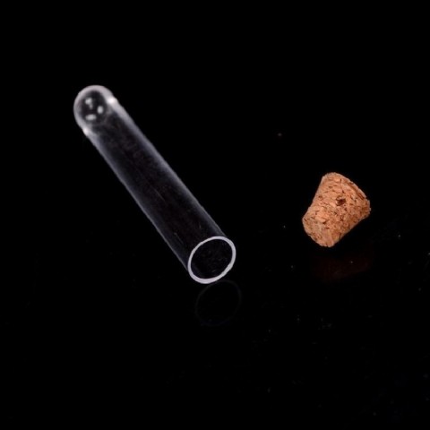 Flat Bottom Glass Test Tube with Cork Lid