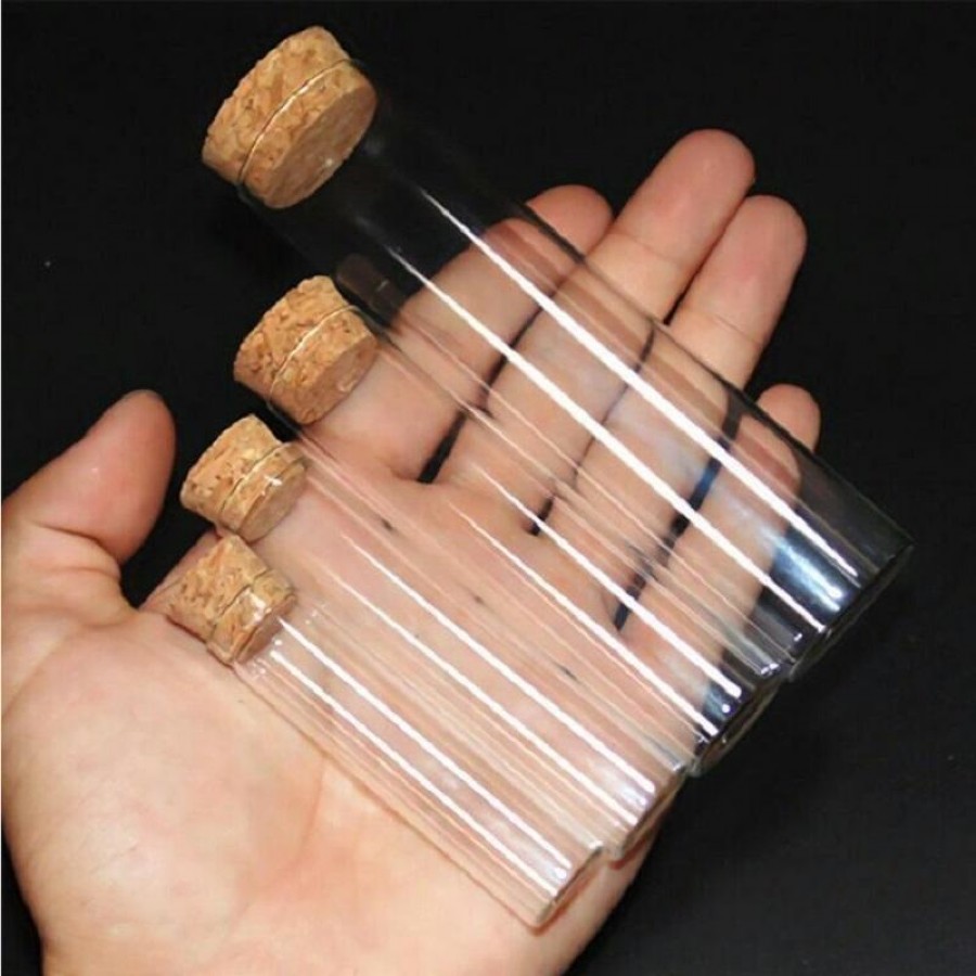 Flat Bottom Glass Test Tube with Cork Lid